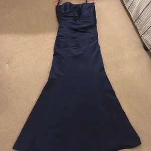 Navy Alfred Angelo Bridesmaids Dress (Style 7006)